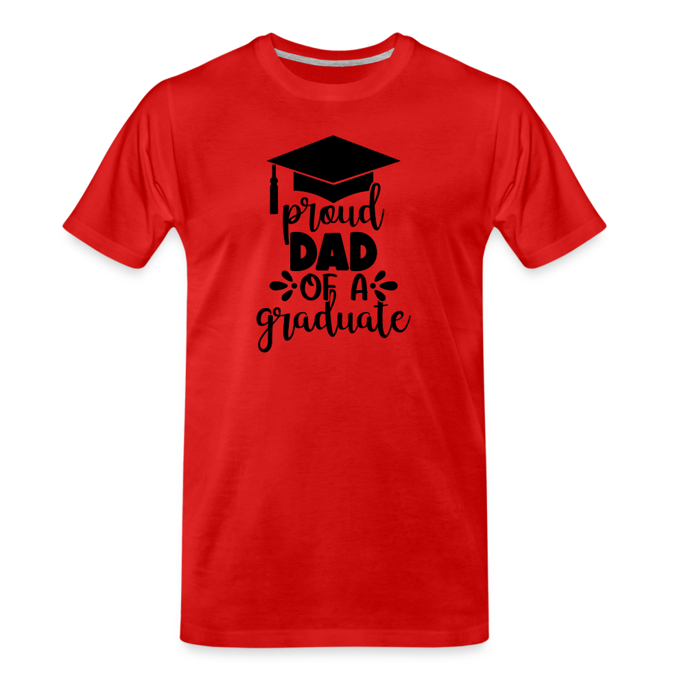 "Graduate's Journey: Proud Dad Edition" 100% Cotton Men’s Premium Organic  T-Shirt - red