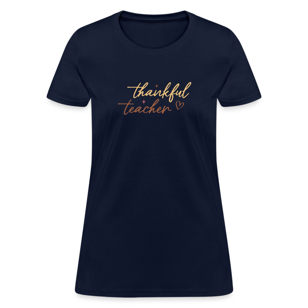 “Thankful Teacher”-Women's T-Shirt - navy