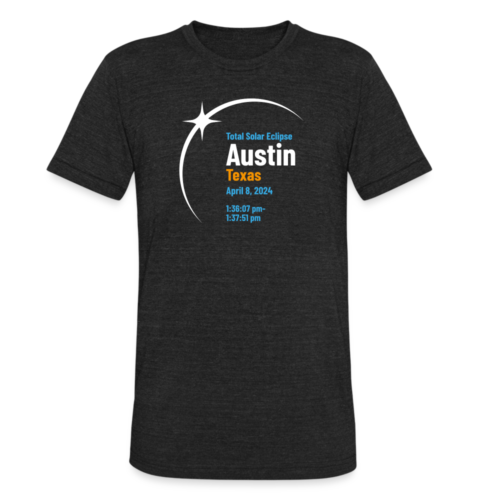 Austin Eclipse 2024: A Celestial Spectacle Unisex Tri-Blend T-Shirt - heather black