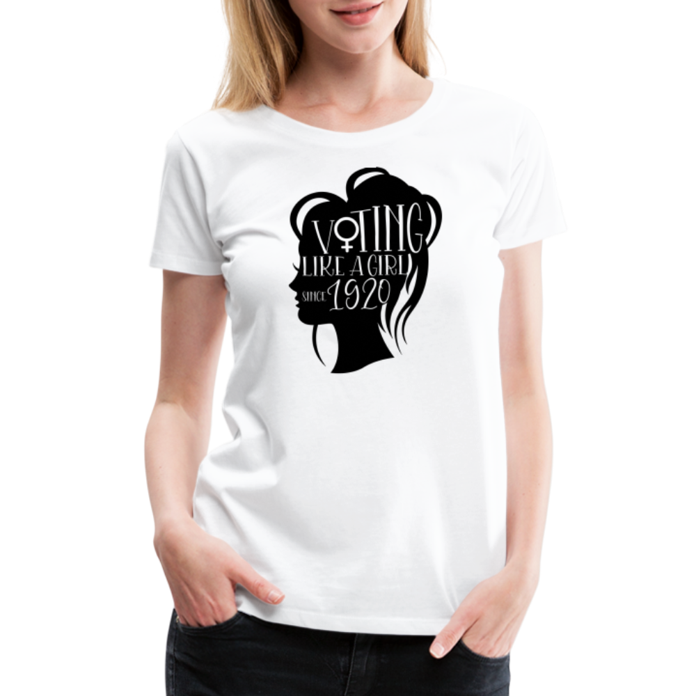 “Voting Like A Girl Since 1920”-Women’s Premium T-Shirt - white