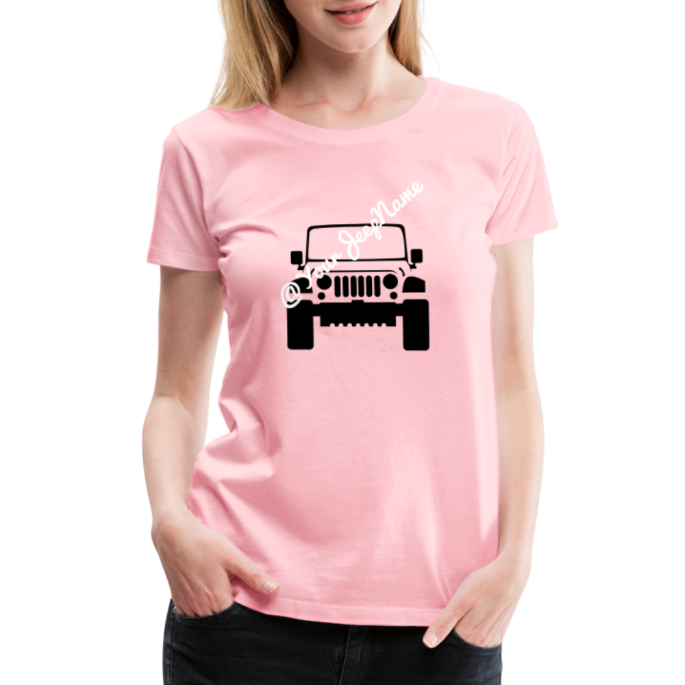 Custom Jeep Name Green T-Shirt - pink