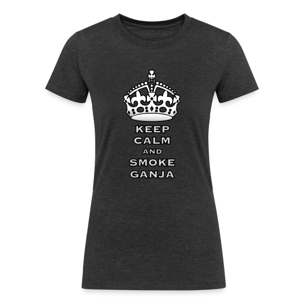 Tranquil High: Keep Calm and Smoke Ganja Tee by iZoot.com (Women's Fit) - heather black