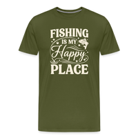 Load image into Gallery viewer, Fishing Is My Happy Place T-Shirt - Olive Green
