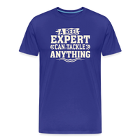 Load image into Gallery viewer, ZA REEL Expert 'canstackle Anything T-Shirt - Royal Blue
