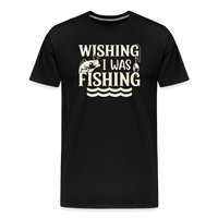 Load image into Gallery viewer, Wishing I Was Fishing T-Shirt - Black
