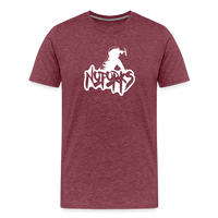 Load image into Gallery viewer, Unfork-gettable – No Forks Men’s Premium Tee (White Logo) - heather burgundy
