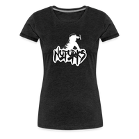 Load image into Gallery viewer, Fork Off in Style – No Forks Women’s Premium Tee (White Logo) - charcoal grey
