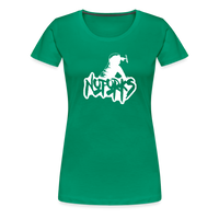 Load image into Gallery viewer, Fork Off in Style – No Forks Women’s Premium Tee (White Logo) - kelly green
