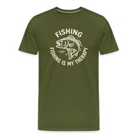 Load image into Gallery viewer, Fishing Is My Therapy T-Shirt - Olive Green
