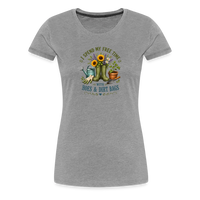 Load image into Gallery viewer, I Spend My Free Time With Hoes &amp; Dirt Bags Women’s Premium T-Shirt - Heather Gray
