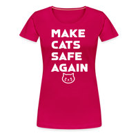 Load image into Gallery viewer, Make Cats Safe Again&quot; Women&#39;s Premium Tee – Purr-fectly Powerful! - dark pink
