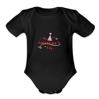 Load image into Gallery viewer, “My 1st Valentine’s Day-Organic Short Sleeve Baby Bodysuit - black
