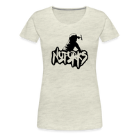 Load image into Gallery viewer, Loud &amp; Clear – No Forks Women’s Premium Tee (Black Logo Edition) - heather oatmeal
