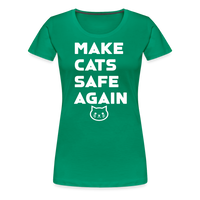 Load image into Gallery viewer, Make Cats Safe Again&quot; Women&#39;s Premium Tee – Purr-fectly Powerful! - kelly green
