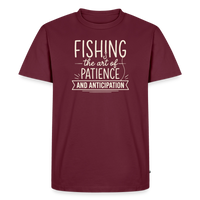 Load image into Gallery viewer, Fishing - the Art of Patience AND Anticipation T-Shirt - Burgundy
