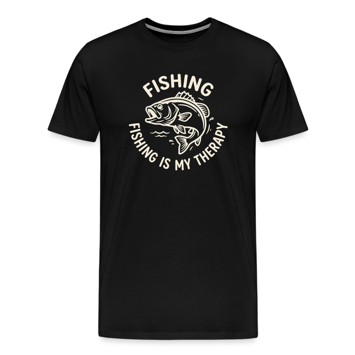Fishing Is My Therapy T-Shirt - Black
