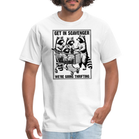 Load image into Gallery viewer, “Get in scavenger, we’re thrifting-raccoons”-Unisex Classic T-Shirt - white

