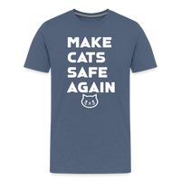 Load image into Gallery viewer, Make Dogs Safe Again&quot; Premium Tee – Stand Up for Our Furry Friends! - heather blue
