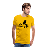 Load image into Gallery viewer, Light but Loud – No Forks Men’s Premium Tee (Black Logo Edition) - sun yellow
