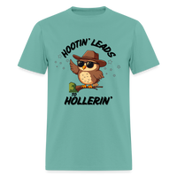 Load image into Gallery viewer, “Hootin’ Leads to Hollerin’”-Unisex Classic T-Shirt - aquatic
