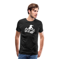 Load image into Gallery viewer, Unfork-gettable – No Forks Men’s Premium Tee (White Logo) - charcoal grey
