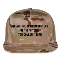 Load image into Gallery viewer, “We are the granddaughters of the witches you couldn’t burn”-Trucker Hat - MultiCam\tan
