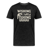Load image into Gallery viewer, Wishing I Was Fishing T-Shirt - Charcoal Grey
