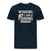 Load image into Gallery viewer, Wishing I Was Fishing T-Shirt - Deep Navy
