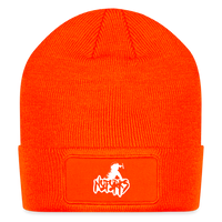 Load image into Gallery viewer, Fork the Cold – No Forks Beanie - neon orange
