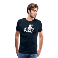 Load image into Gallery viewer, Unfork-gettable – No Forks Men’s Premium Tee (White Logo) - deep navy
