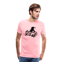 Load image into Gallery viewer, Light but Loud – No Forks Men’s Premium Tee (Black Logo Edition) - pink
