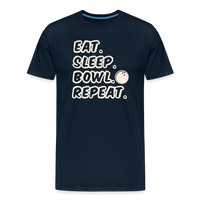 Load image into Gallery viewer, Eat. Sleep. Bowl. Repeat. T-Shirt - Deep Navy
