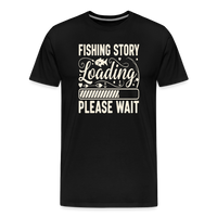 Load image into Gallery viewer, Fishing Story Loading Please Wait T-Shirt - Black
