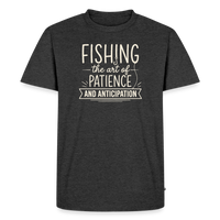 Load image into Gallery viewer, Fishing - the Art of Patience AND Anticipation T-Shirt - Heather Anthracite
