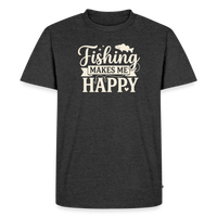 Load image into Gallery viewer, Fiching Makes ME- Happy T-Shirt - Heather Anthracite
