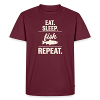 Load image into Gallery viewer, EAT. Sleep. Fish Repeat. T-Shirt - Burgundy
