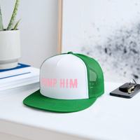 Load image into Gallery viewer, “Dump Him”-Trucker Hat - white/kelly green
