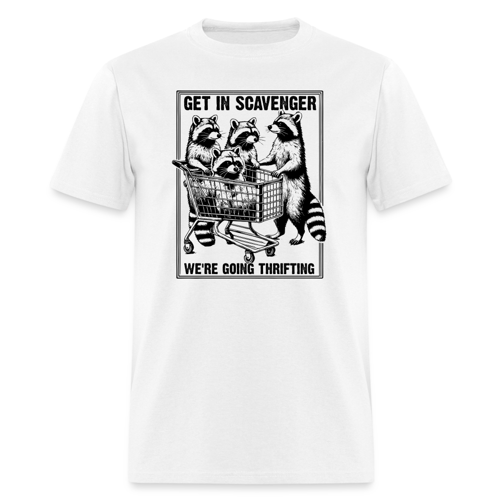 “Get in scavenger, we’re thrifting-raccoons”-Unisex Classic T-Shirt - white