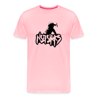 Load image into Gallery viewer, Light but Loud – No Forks Men’s Premium Tee (Black Logo Edition) - pink
