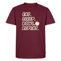 Load image into Gallery viewer, Eat. Sleep. Bowl. Repeat. T-Shirt - Burgundy

