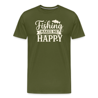 Load image into Gallery viewer, Fiching Makes ME- Happy T-Shirt - Olive Green
