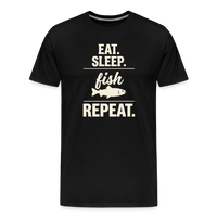 Load image into Gallery viewer, EAT. Sleep. Fish Repeat. T-Shirt - Black
