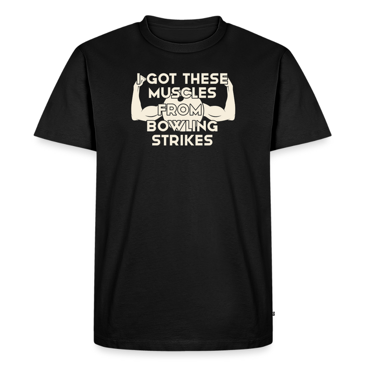 I Got These Muscles From Bowling Strikes T-Shirt - Black