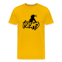 Load image into Gallery viewer, Light but Loud – No Forks Men’s Premium Tee (Black Logo Edition) - sun yellow
