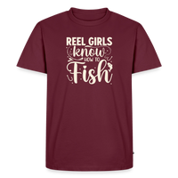 Load image into Gallery viewer, REEL Girls Irnow HOW TO Fish T-Shirt - Burgundy
