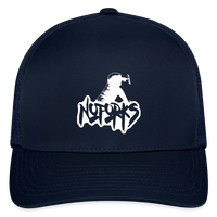 Load image into Gallery viewer, Cap-tain of No Forks – FlexFit Fitted Baseball Cap - navy
