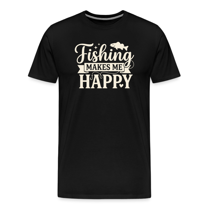 Fiching Makes ME- Happy T-Shirt - Black