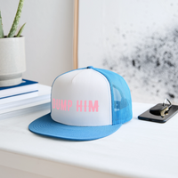 Load image into Gallery viewer, “Dump Him”-Trucker Hat - white/blue
