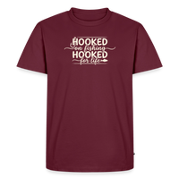 Load image into Gallery viewer, Hooked On Fishing Hooked For Life T-Shirt - Burgundy

