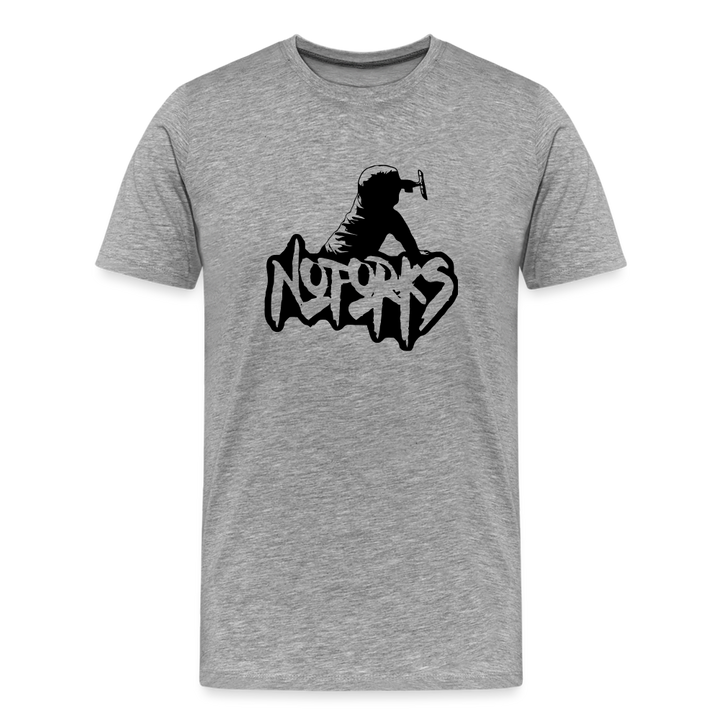 Light but Loud – No Forks Men’s Premium Tee (Black Logo Edition) - heather gray
